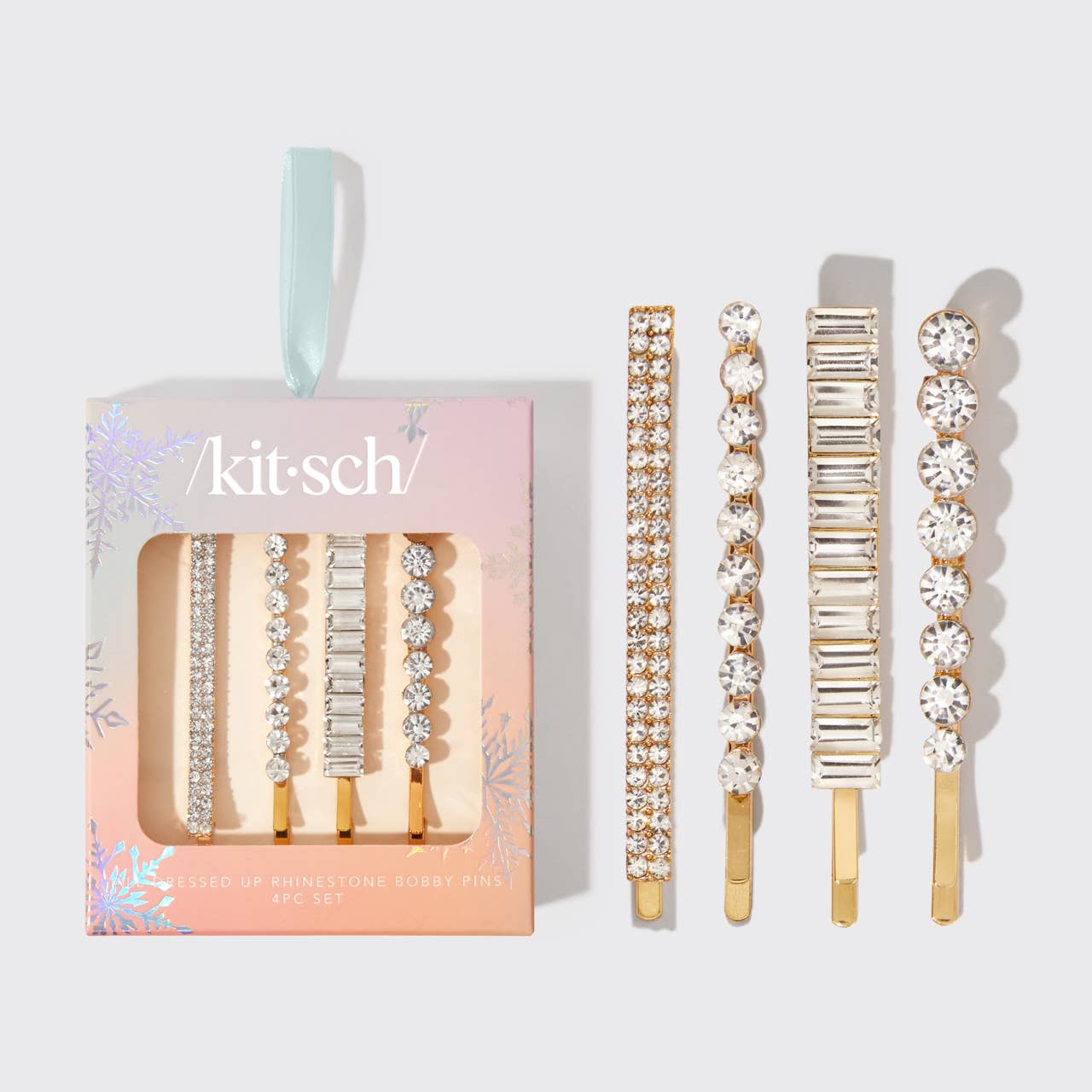 Holiday All Dressed up Rhinestone Bobby Pins (4pc Set)