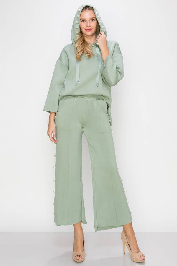 Farrah French Scuba Pearl Long Pant