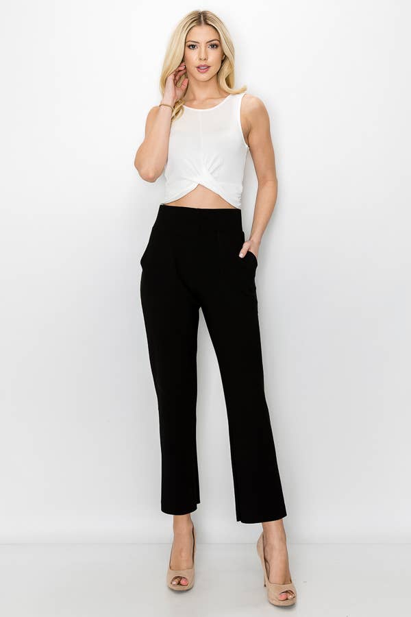 Kristy Crepe Knit Pant / BLACK