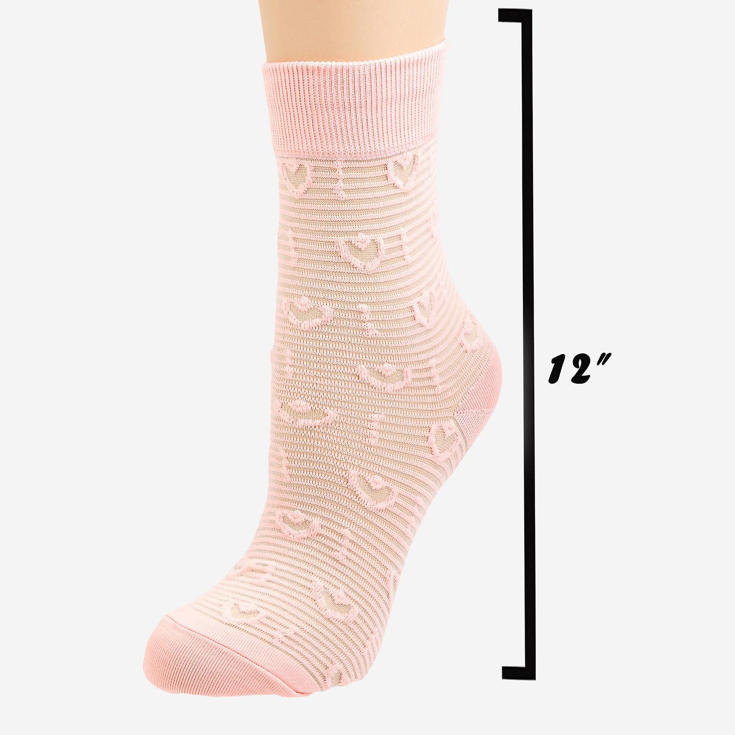 Sheer Pink Heart Socks