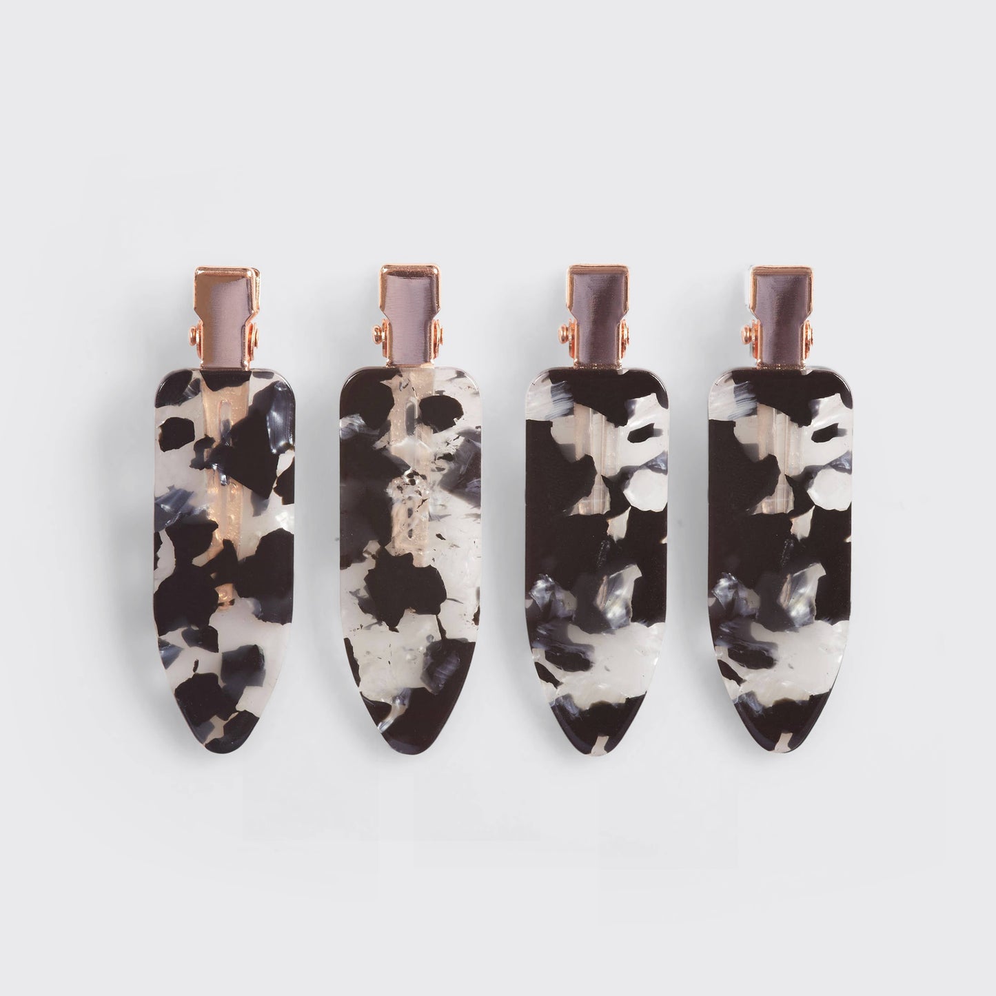 Eco-Friendly Creaseless Clips 4pc Set - (Black Terrazzo)