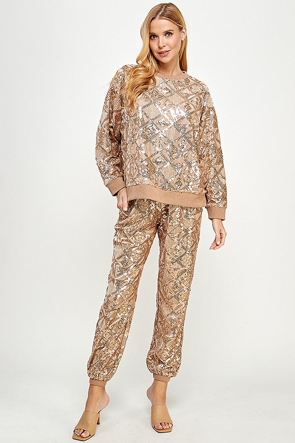 Sequin Velvet Lounge Set
