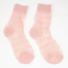 Load image into Gallery viewer, Sheer Pink Heart Socks
