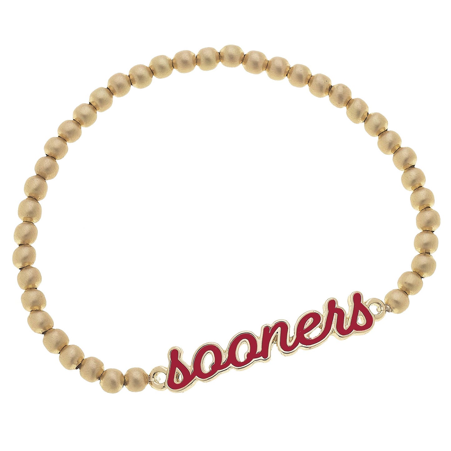 Oklahoma Sooners Enamel Script Stretch Bracelet in Crimson