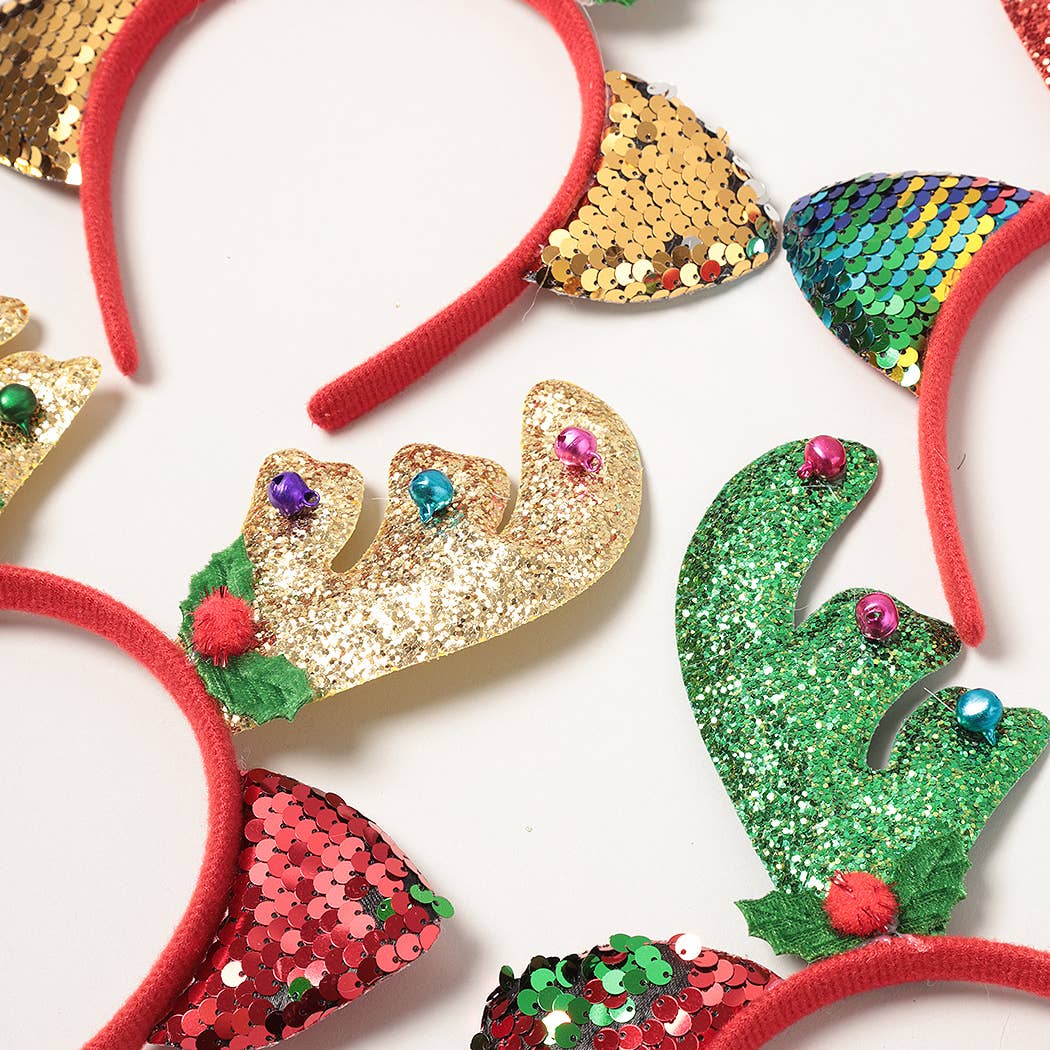 Assorted Reindeer Ears Christmas Headbands