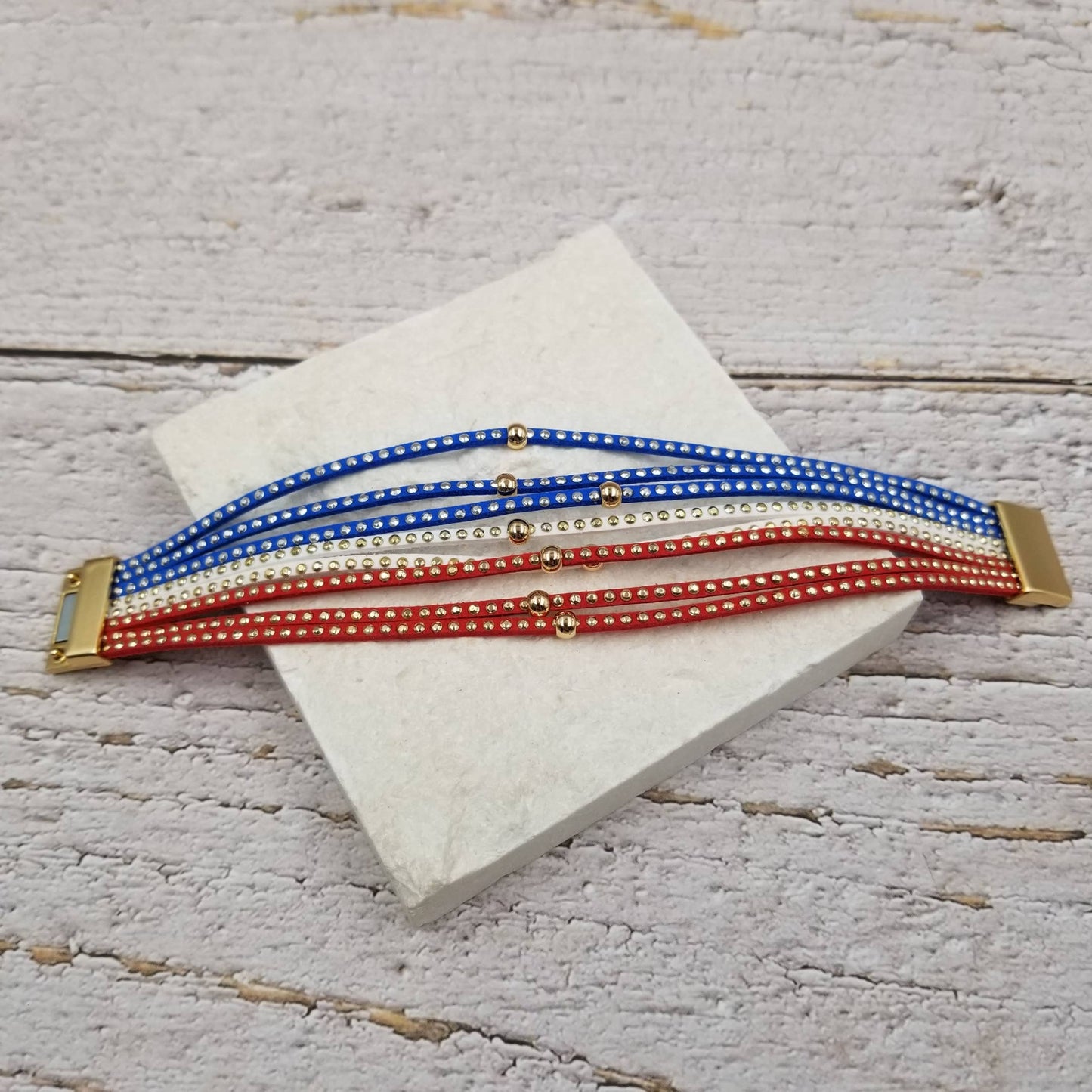 4th of July Patriotic Leather Magnetic Bracelet