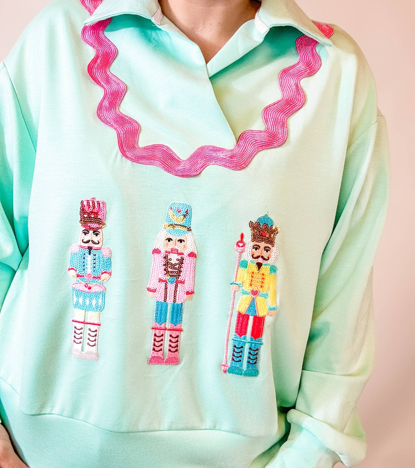 Butter Soft Sequin Nutcracker Christmas Pullover