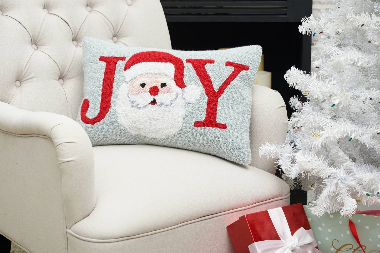 Christmas Joy Santa Throw Pillow