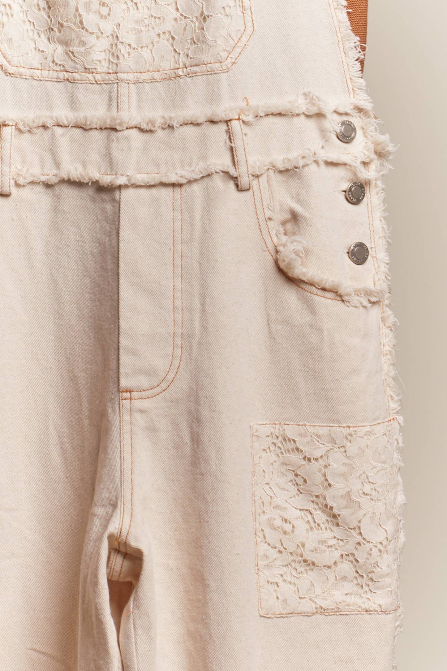 Washed Denim with Crochet Patchwork Overall