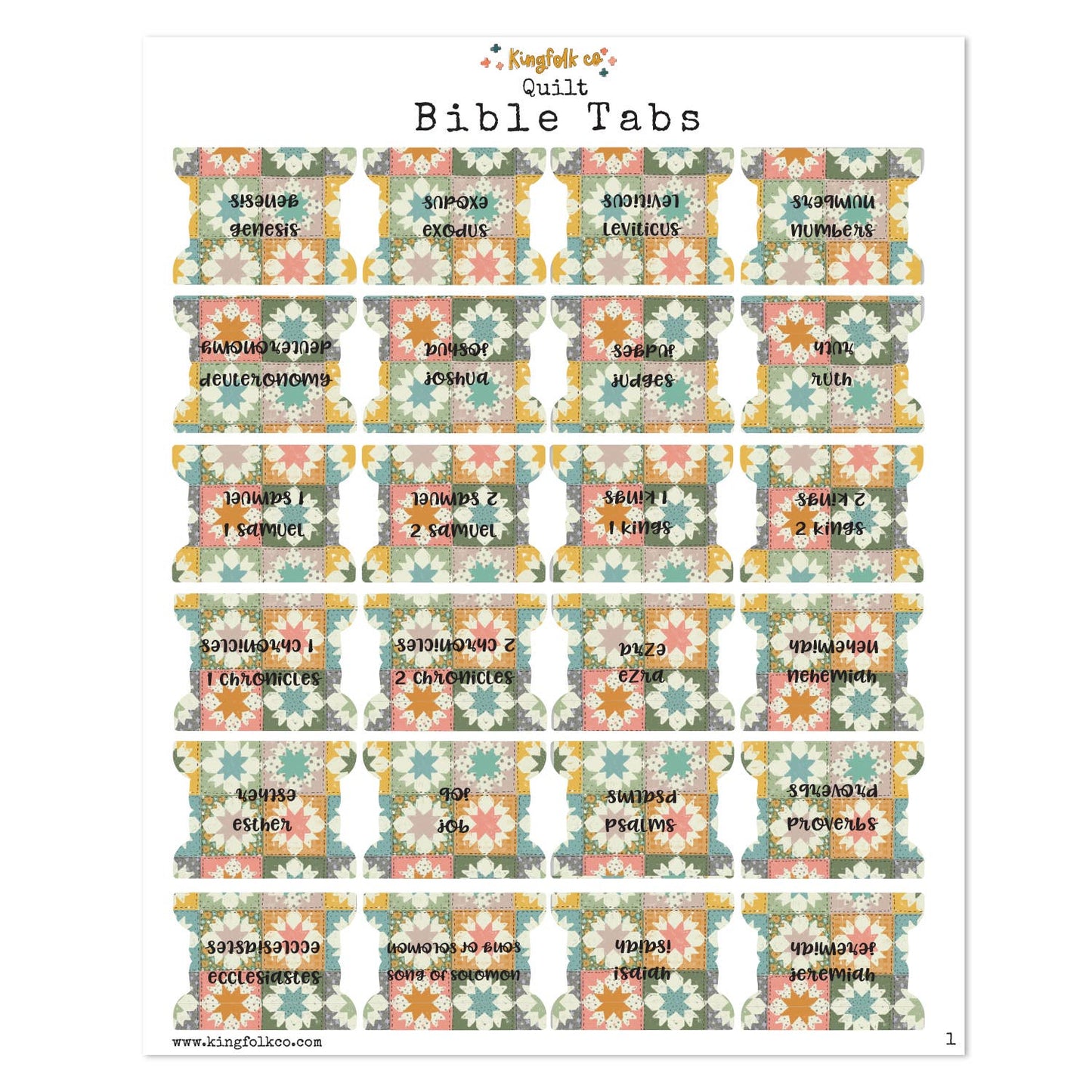 Quilt Bible Tabs