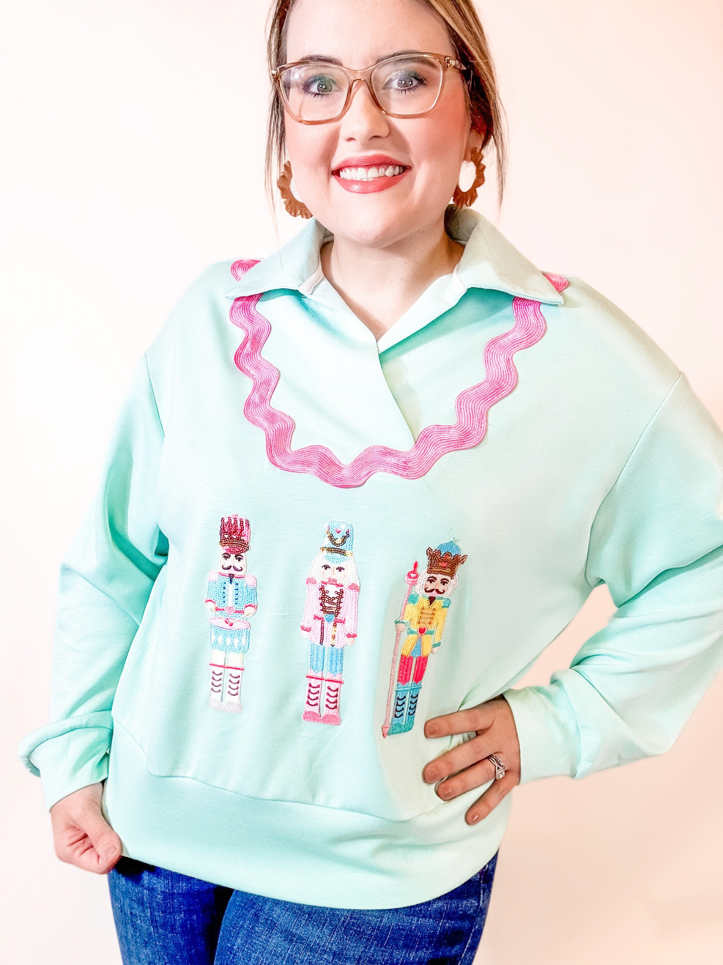 Butter Soft Sequin Nutcracker Christmas Pullover