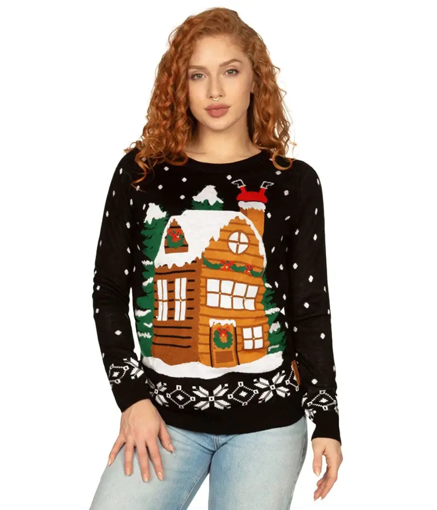 Light Show Women's Light Up House Ugly Christmas Sweater