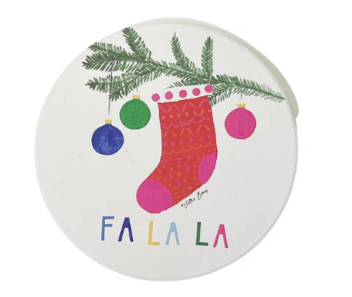 Colorful Christmas Pre-Packed Round Coaster Display