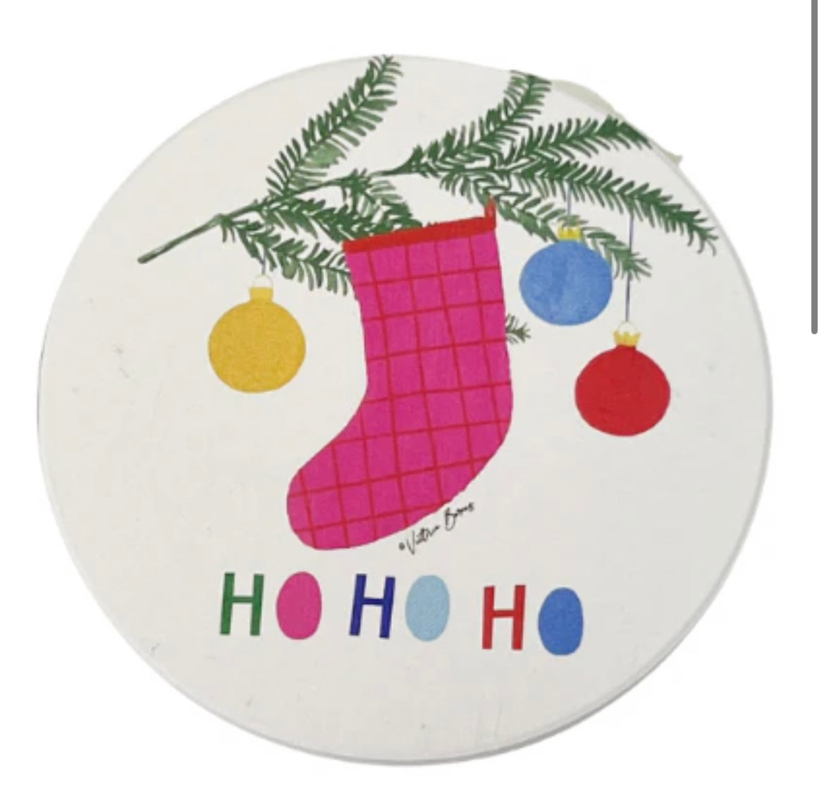 Colorful Christmas Pre-Packed Round Coaster Display
