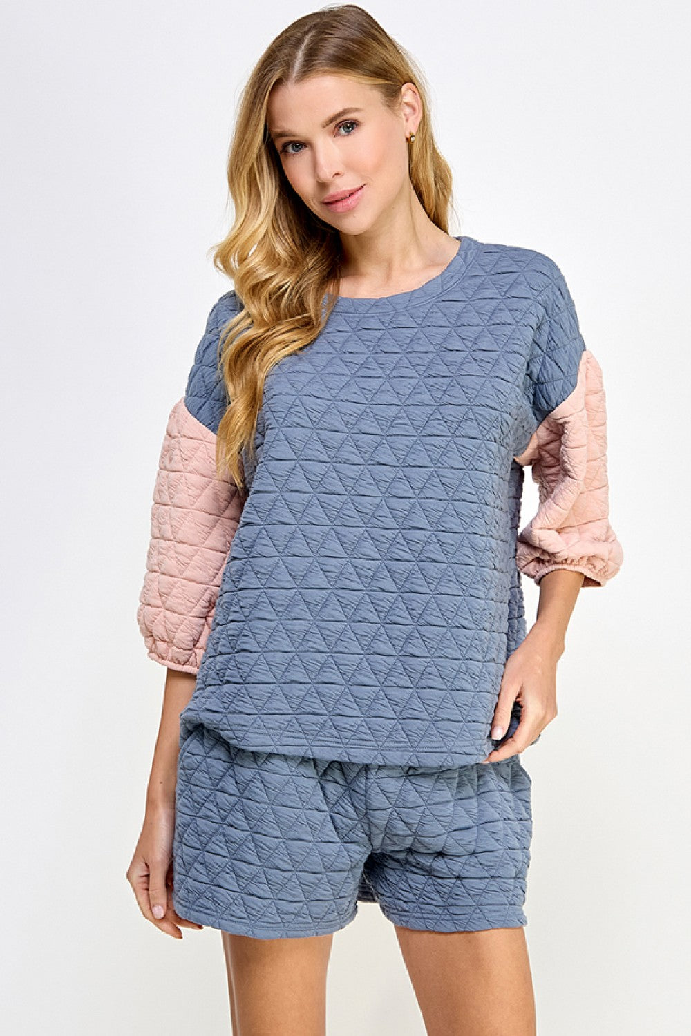 Color Mix Quilted Top & Pant Set