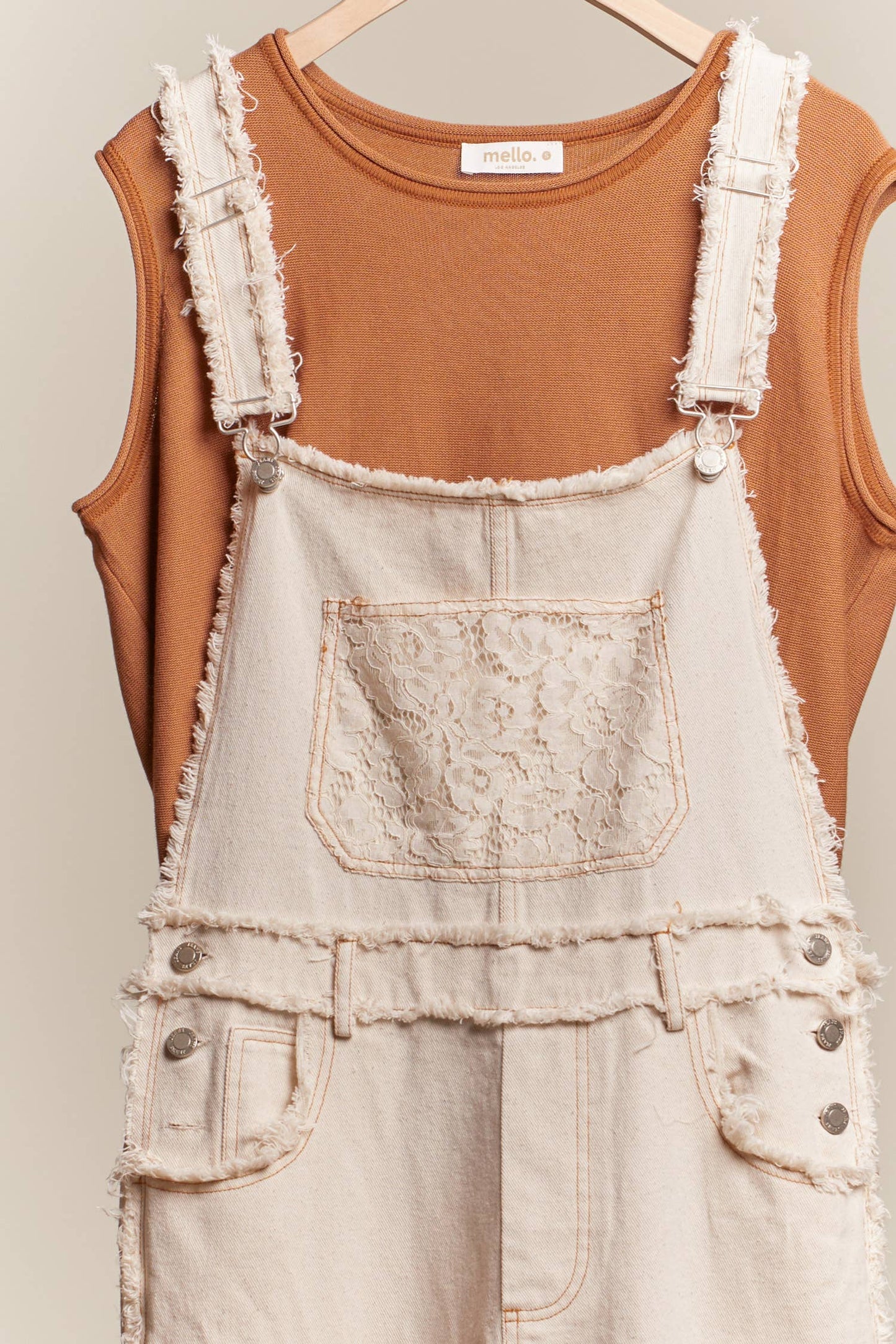 Washed Denim with Crochet Patchwork Overall