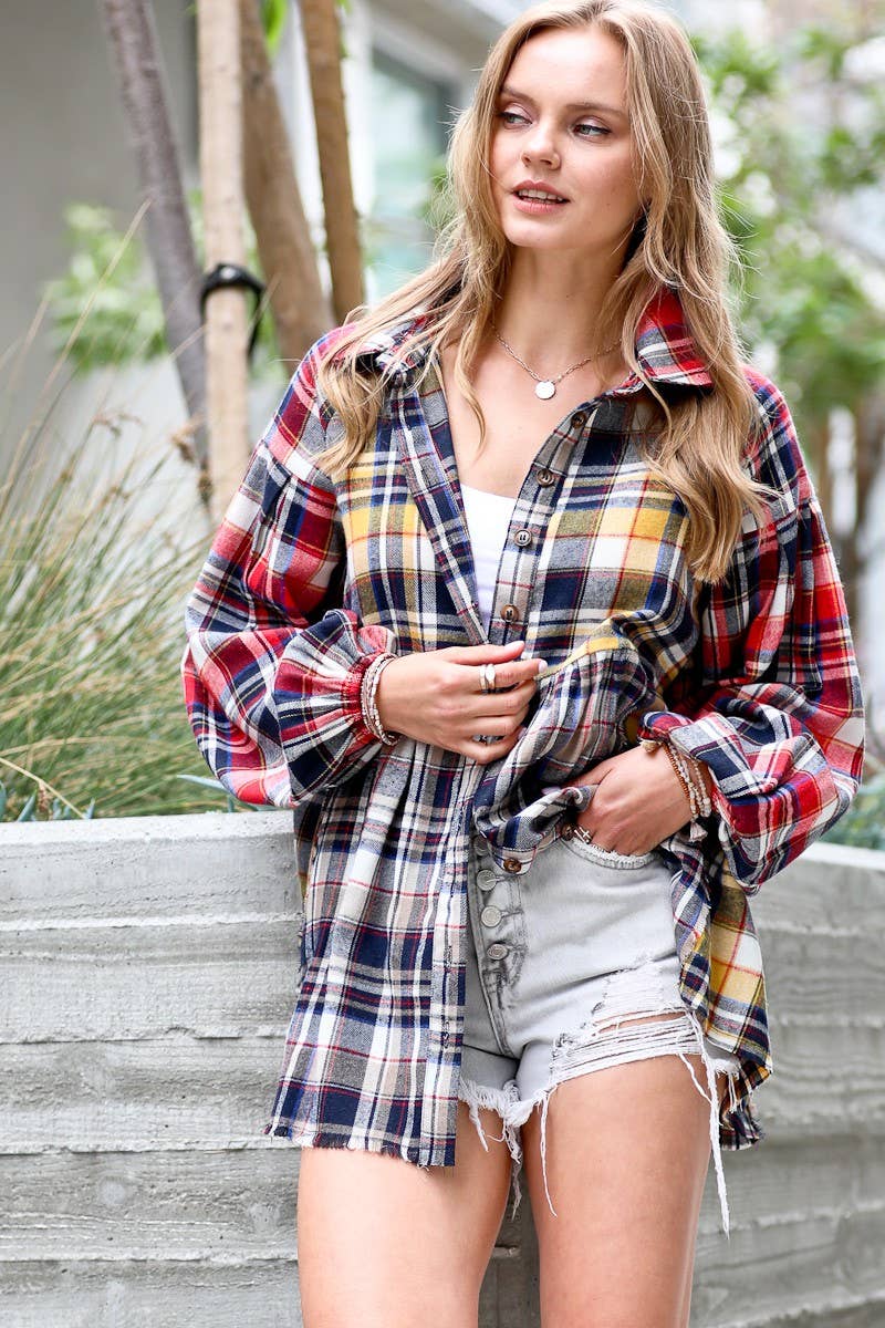Plaid Babydoll Top