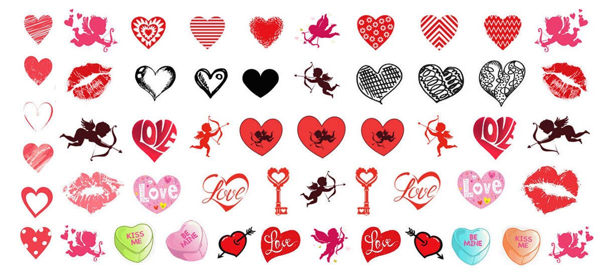 Valentine's Day - Nail Art Decals