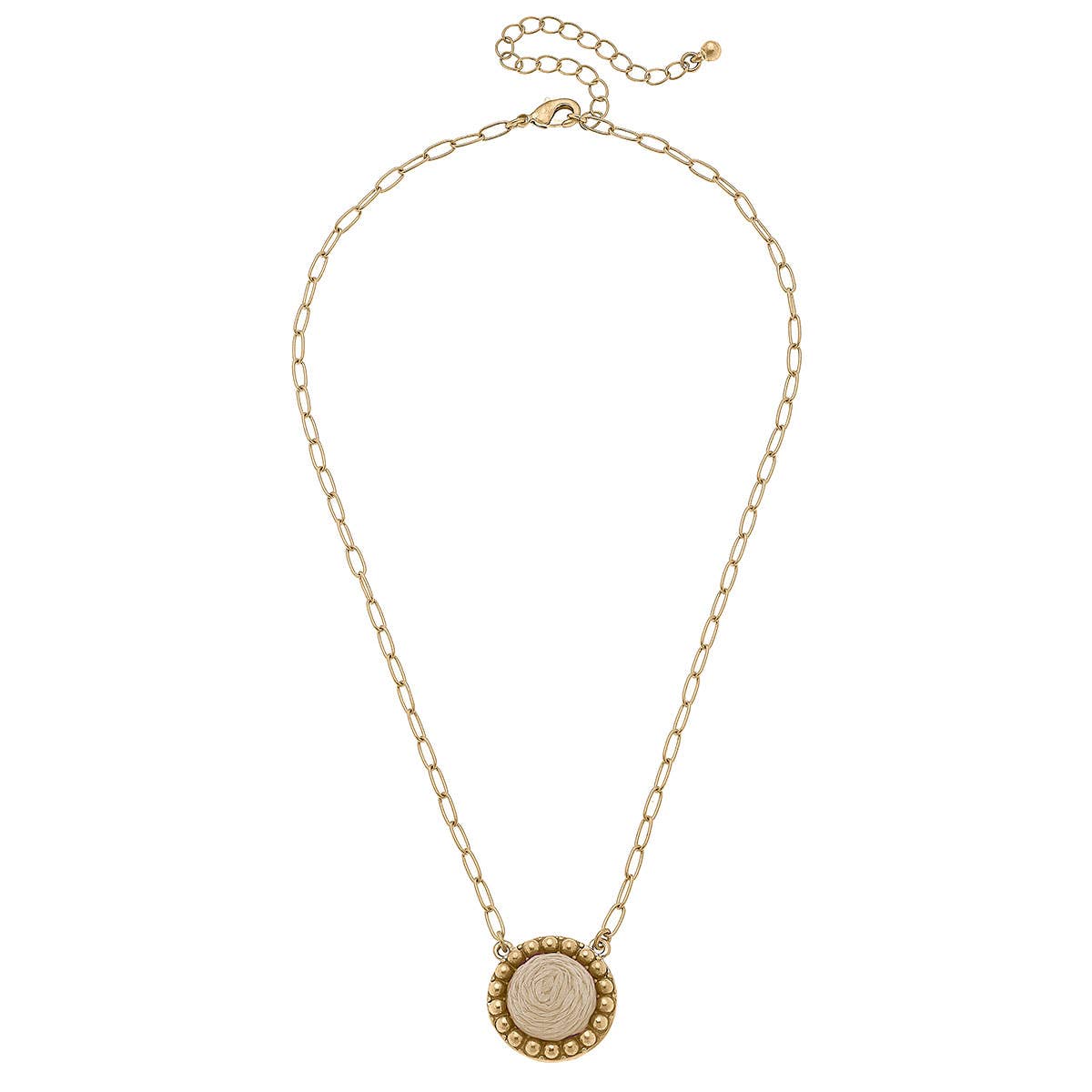 Aruba Raffia Disc Necklace