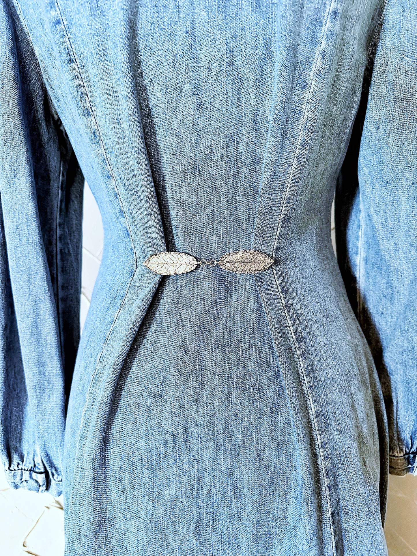 Wilda- Silver Willow Leaf Dress Clasp