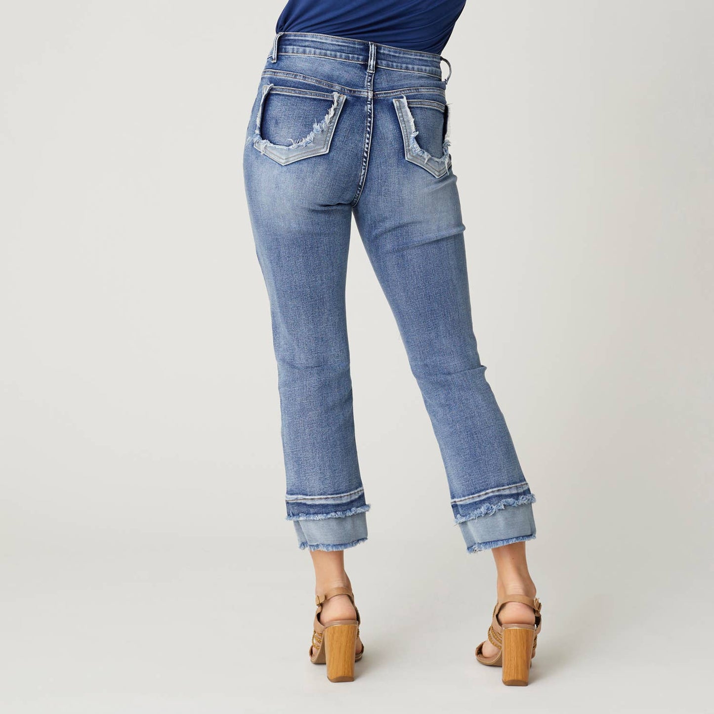 Everstretch Boyfriend Capri Jeans with Contrast Bottom