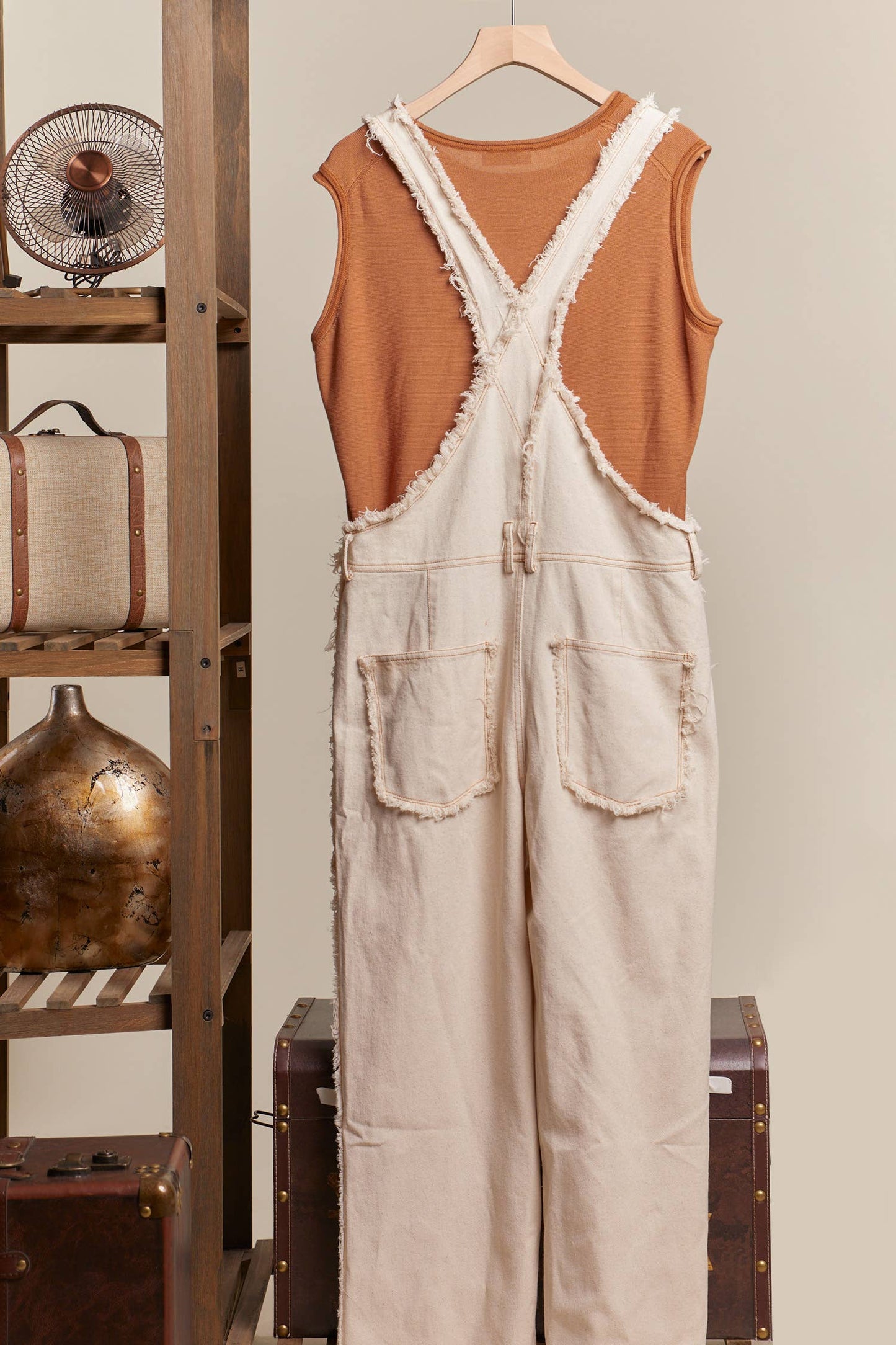 Washed Denim with Crochet Patchwork Overall