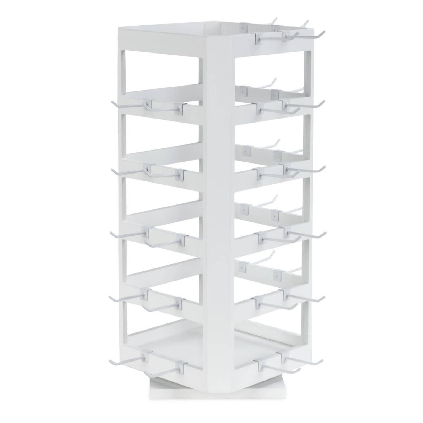 Square Wood Jewelry Spinner (Comes with 40 hooks)