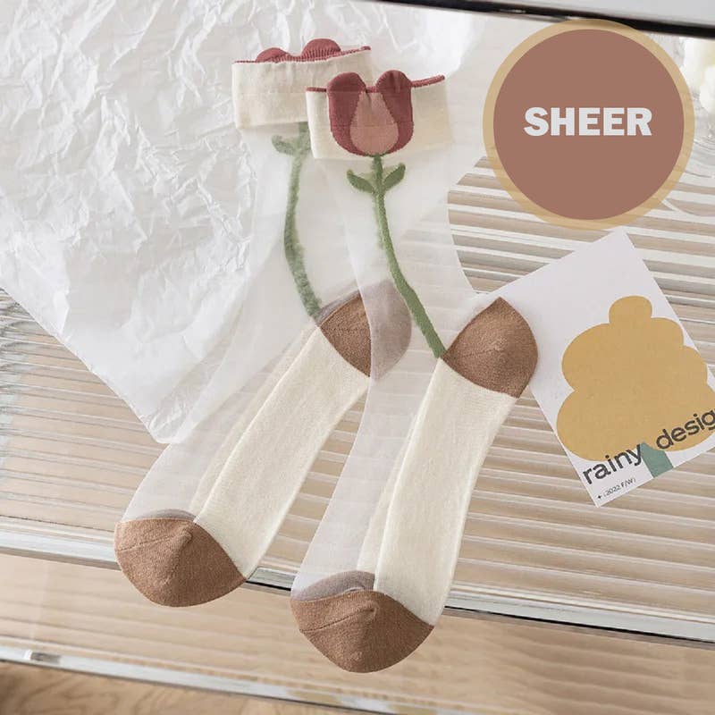 Vintage Floral Design Socks