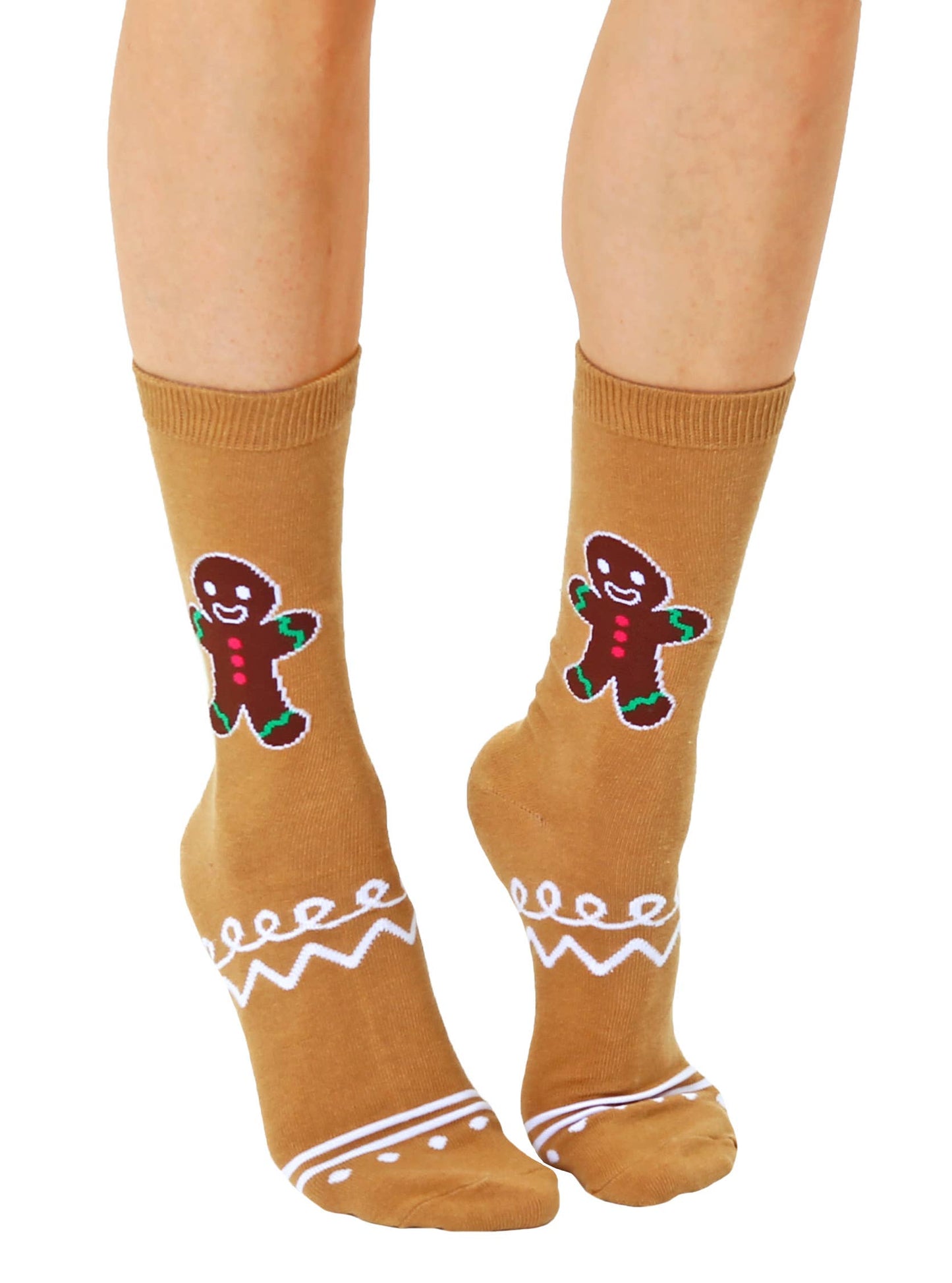 3D Packaged Crew Socks-Gingerbread Man