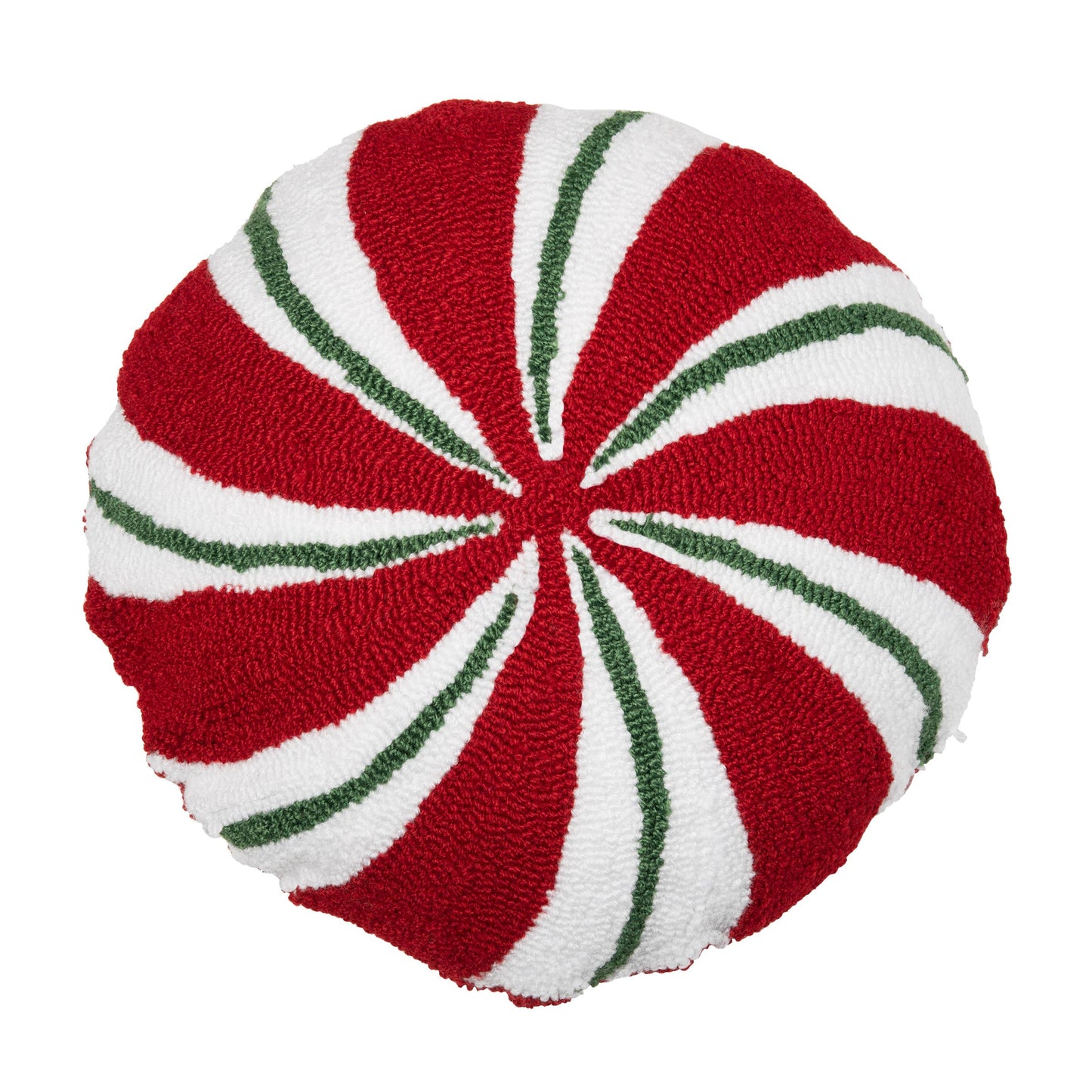 Christmas Peppermint Shaped With Green Throw Pillow