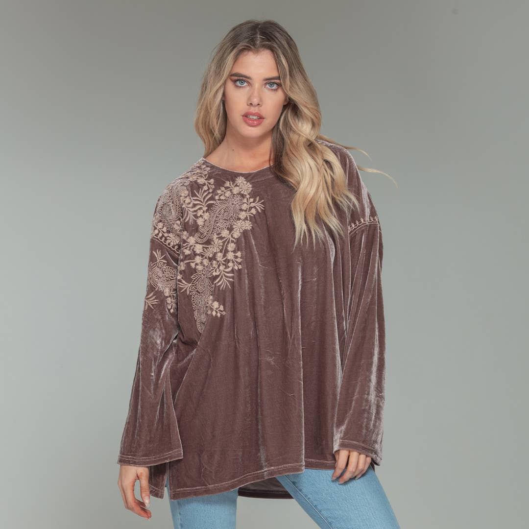 Velvet Oversized Top