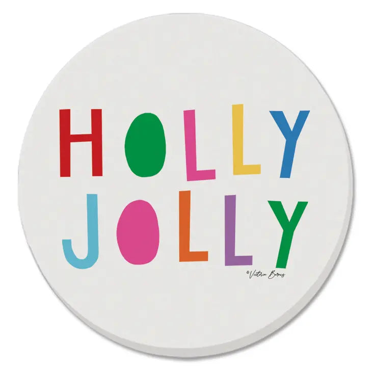 Colorful Christmas Pre-Packed Round Coaster Display