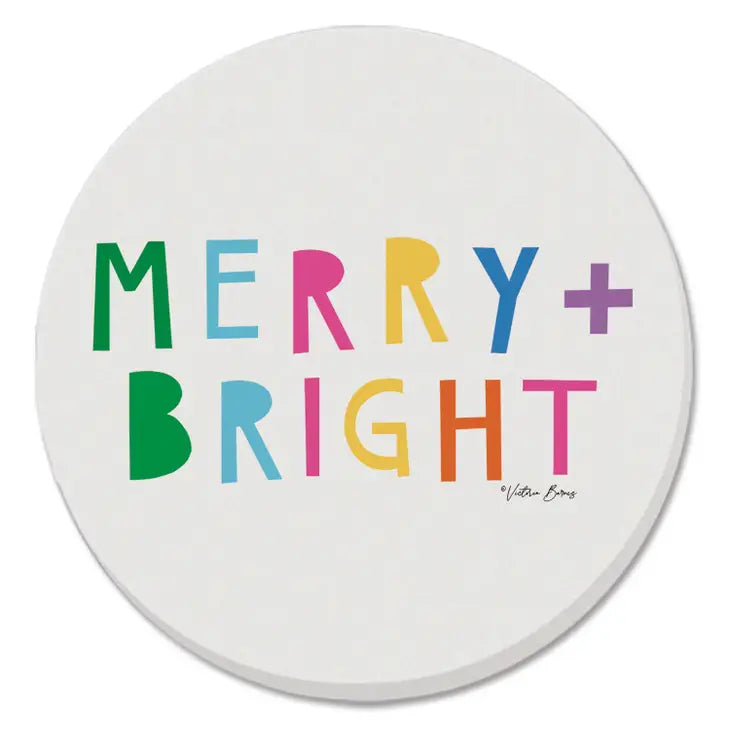 Colorful Christmas Pre-Packed Round Coaster Display