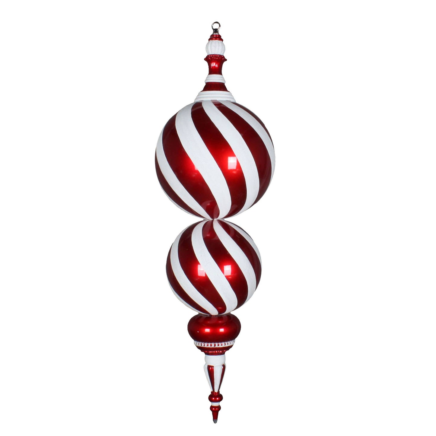 Vickerman 30" Red/White Candy Stripe Finial Orn