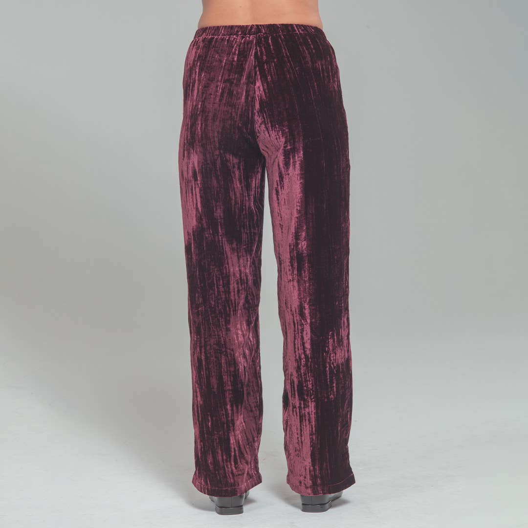 Crushed Velvet Pull-On Pant w/Pockets
