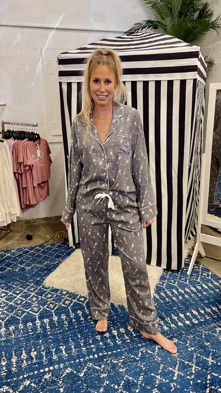 Sleep All Day Wine PJ Set