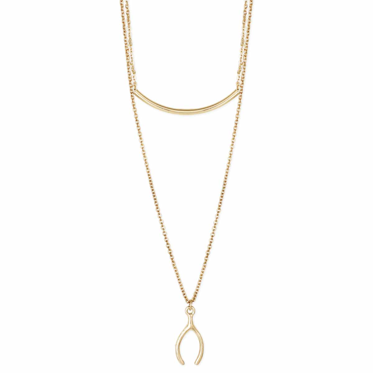 One Wish Wishbone Layer Necklace