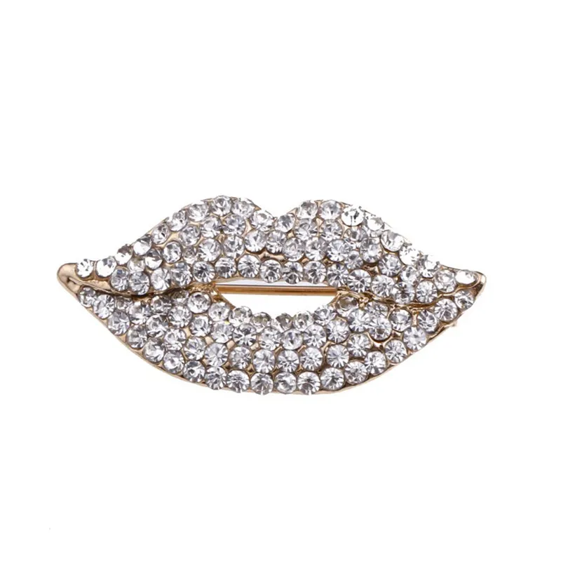 Diamond Sexy Lips Brooch