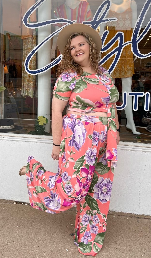 Short Sleeve Palazzo Pants Set