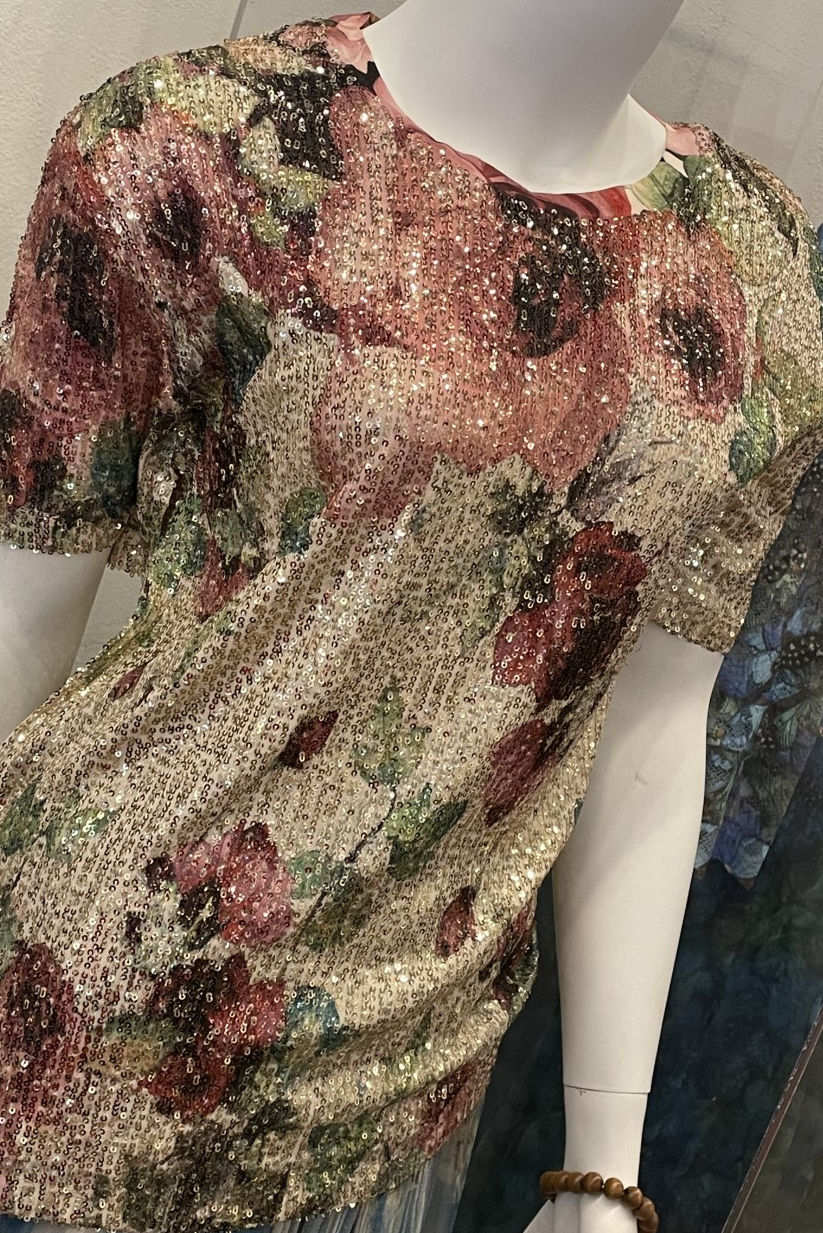 Short Sleeve Sequin Top