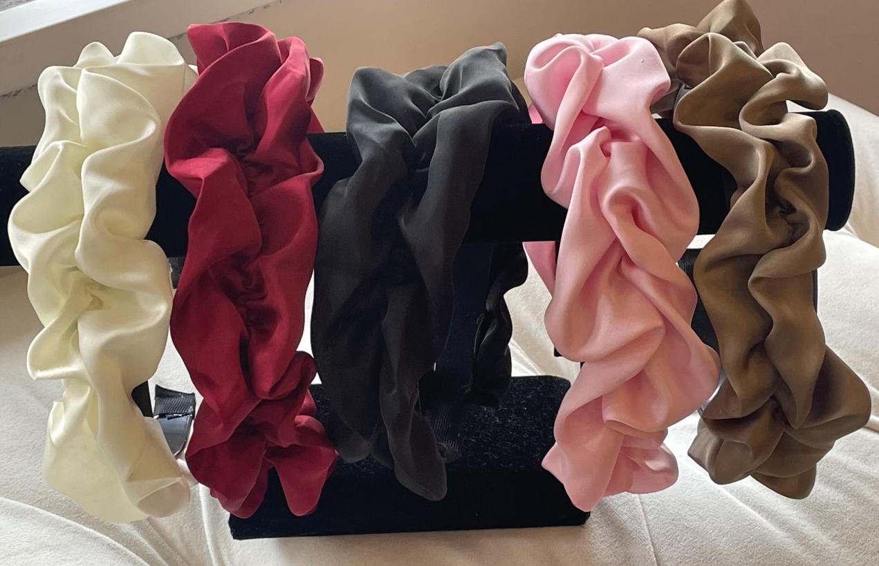 Satin Puckered Headbands