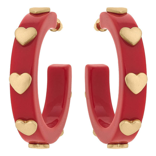 Libby Heart Resin Hoop Earrings
