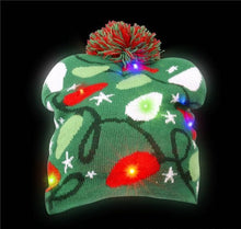 Load image into Gallery viewer, CHRISTMAS BULB LIGHT-UP BEANIE HAT
