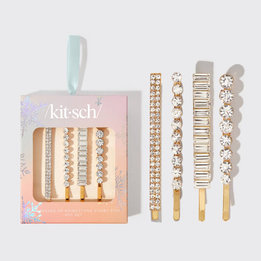 Holiday All Dressed up Rhinestone Bobby Pins (4pc Set)