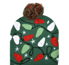 Load image into Gallery viewer, CHRISTMAS BULB LIGHT-UP BEANIE HAT
