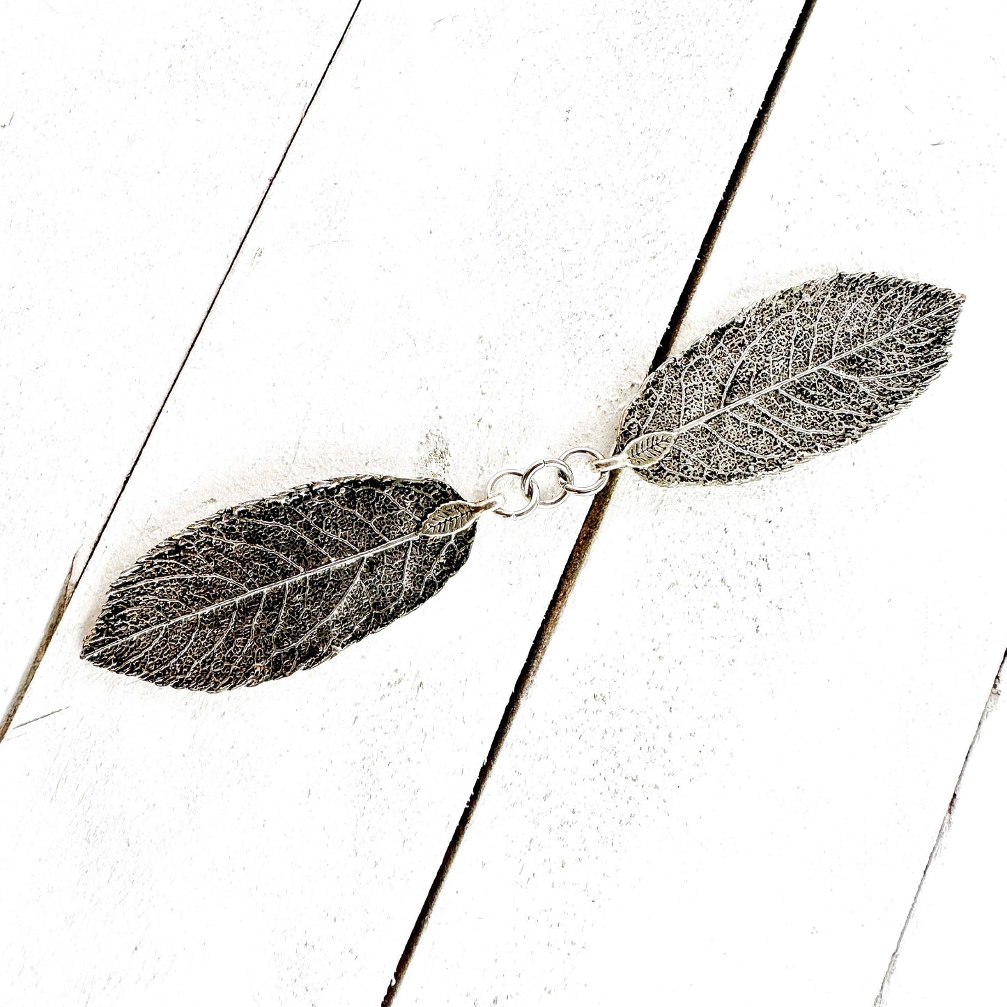 Wilda- Silver Willow Leaf Dress Clasp
