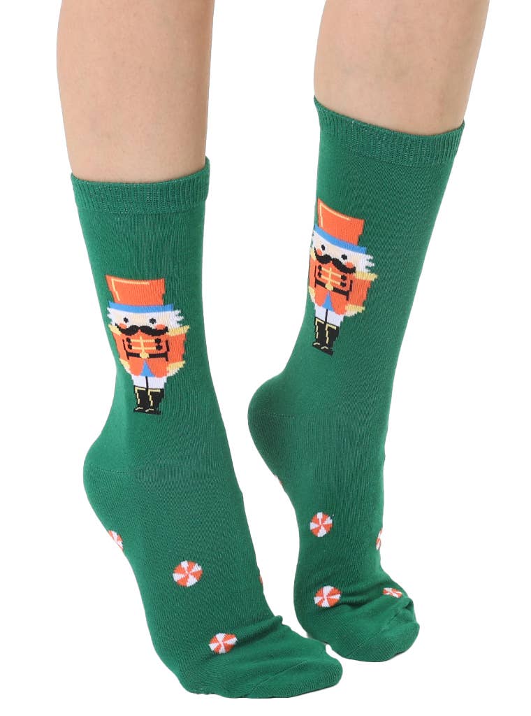 3D Packaged Crew Socks-Nutcracker