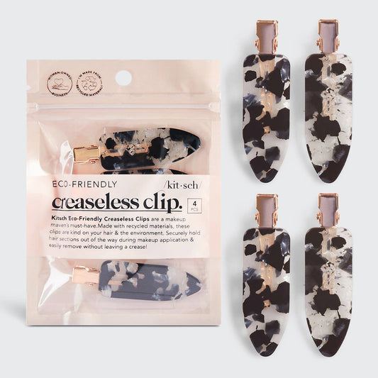 Eco-Friendly Creaseless Clips 4pc Set - (Black Terrazzo)