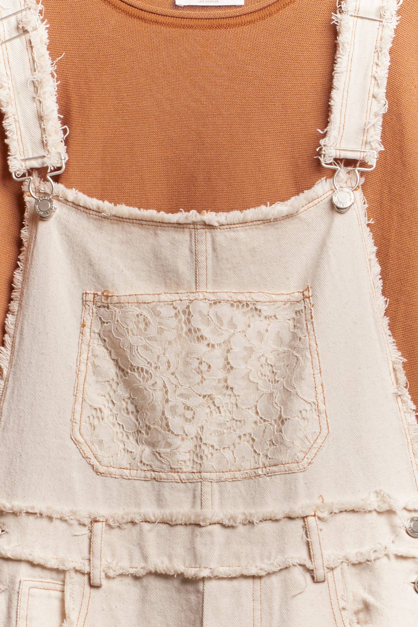 Washed Denim with Crochet Patchwork Overall