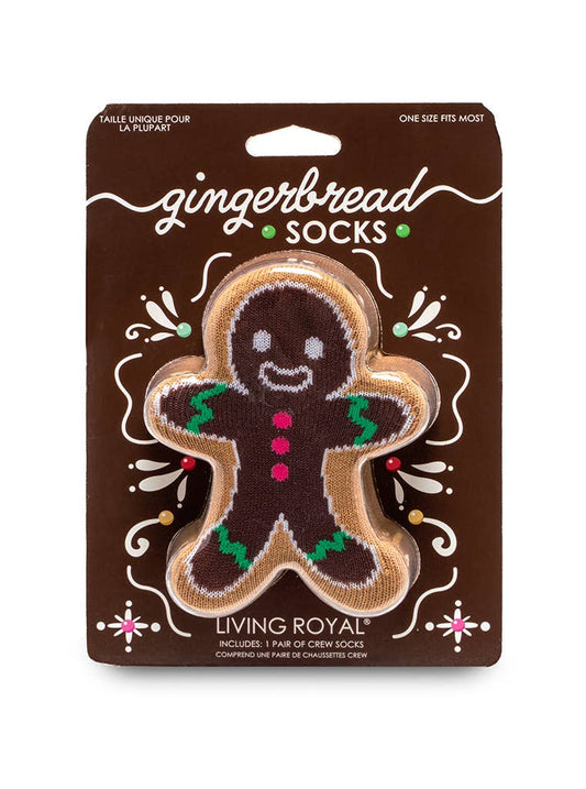 3D Packaged Crew Socks-Gingerbread Man